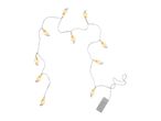 Halloween ghost string lights with a battery pack on a white background.
