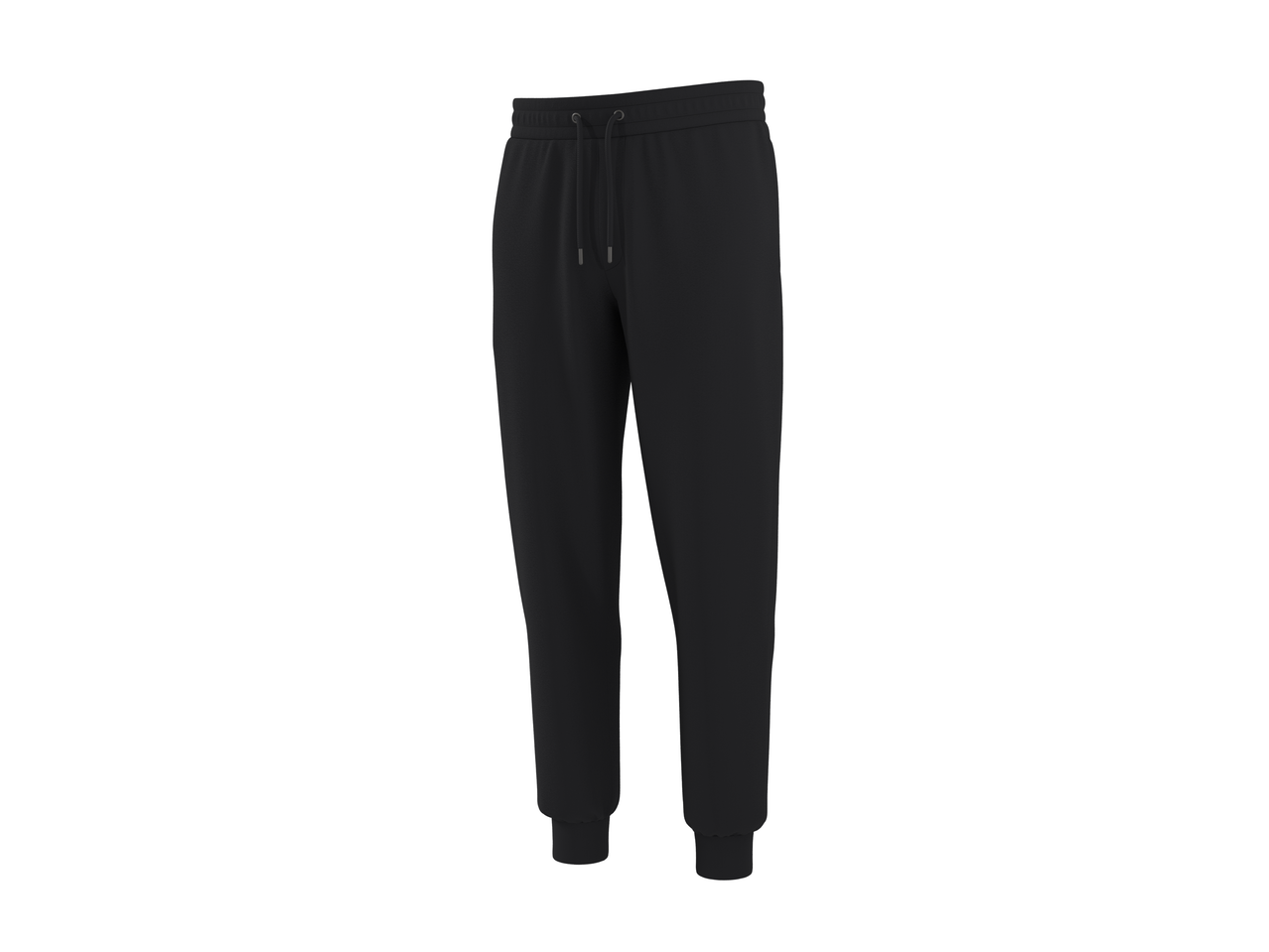 Pantaloni de molton negri pentru bărbați ESMARA MEN cu șnur reglabil în talie.