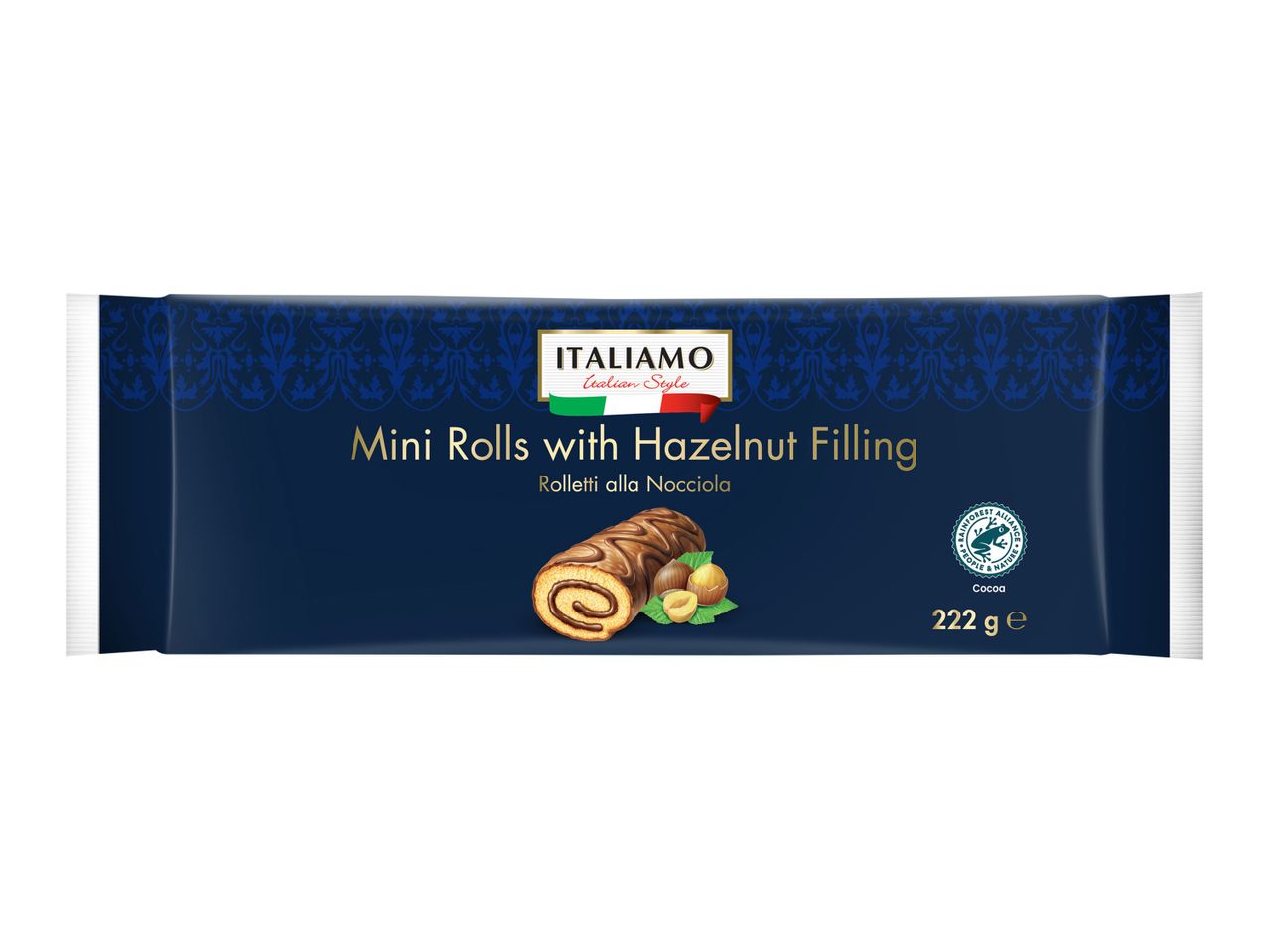 Italiamo Mini Rolls with Hazelnut Filling, 222g