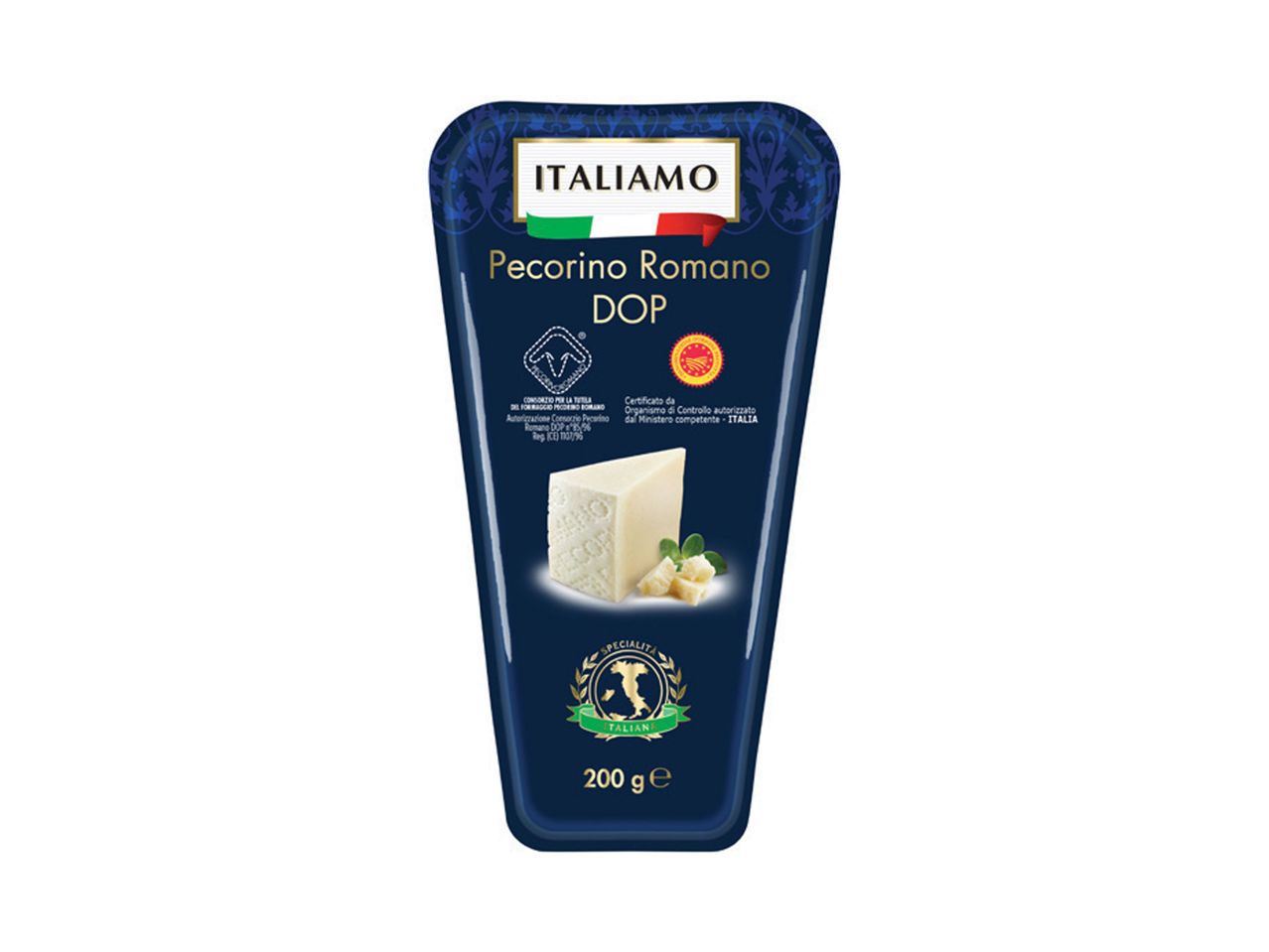 Pakovanje Pecorino Romano DOP sira marke Il Caseificio.