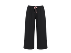 ESMARA ženske crne palazzo pantalone sa roze učkurom.