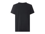 Back view of a plain black short-sleeved t-shirt.