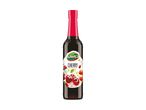 A bottle of Łowicz Cherry syrup with cherries and leaves on the label.