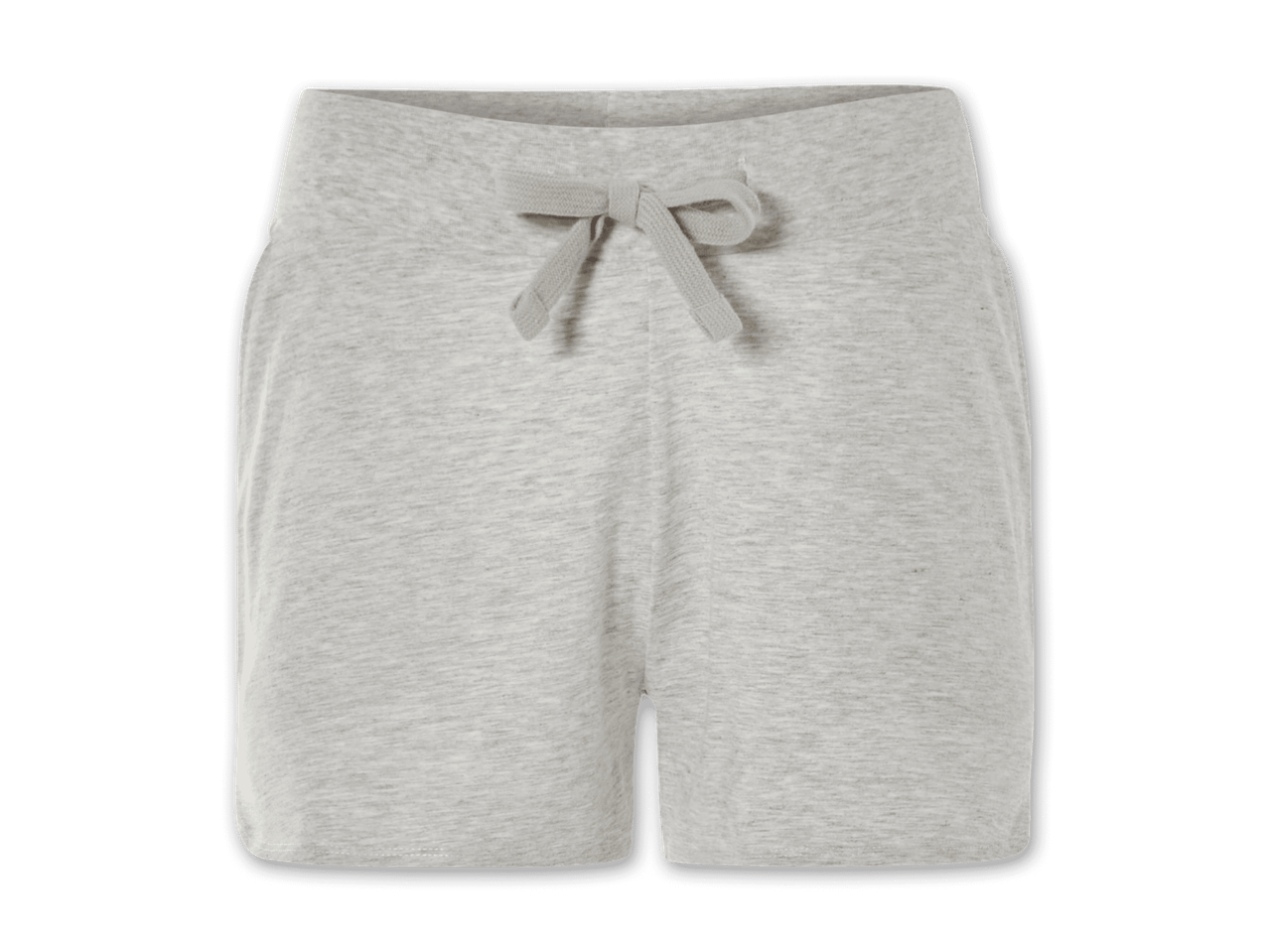 Hellgraue Joggingshorts mit Kordelzug.