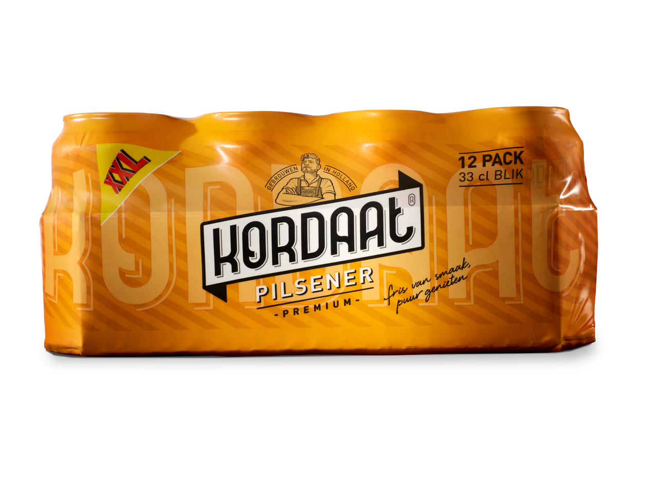 12-pack Kordaat Premium Pilsener biertjes.