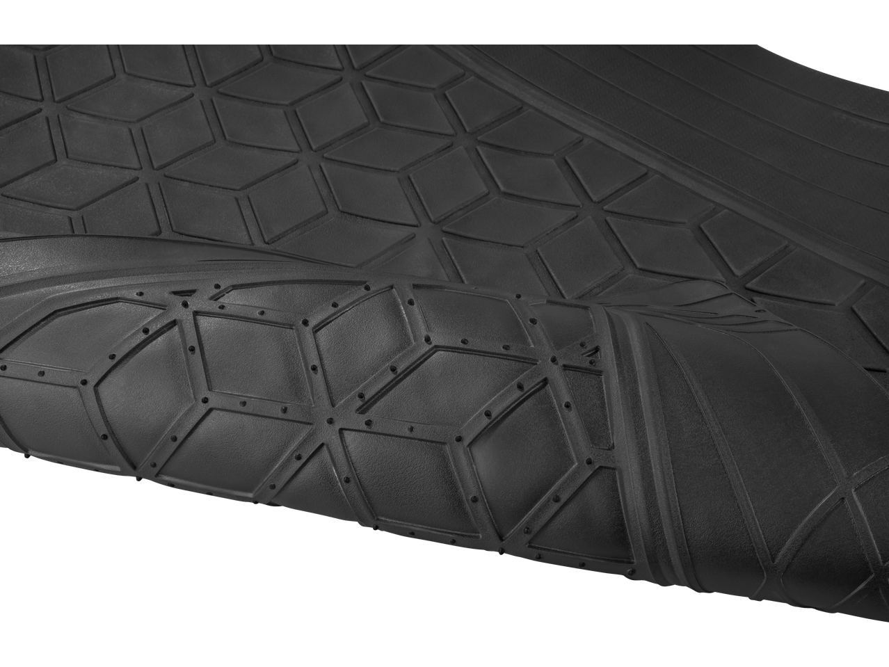 Textura de borracha preta com padrão de losangos e linhas, parte de um conjunto de elásticos ULTIMATE SPEED.