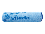 A light blue Vileda microfiber roll.
