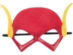 Red and yellow superhero mask with a black elastic band.