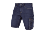Blaue Denim-Arbeitshose mit Cargotasche.