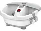 SENSIPLAST® Fotbad: White and gray foot spa with massage functions and accessories.