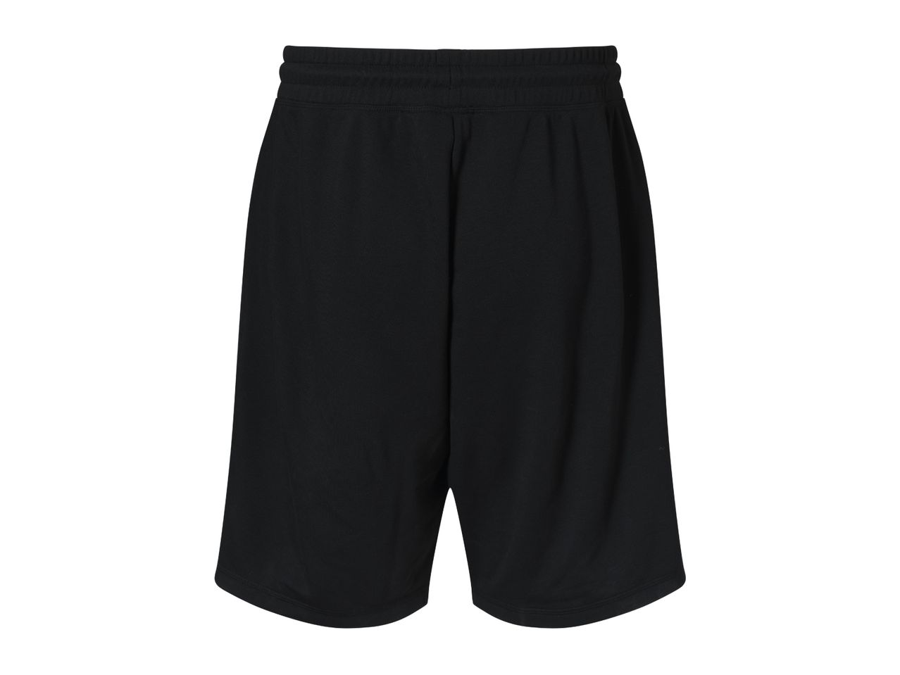 Black athletic shorts with an elastic waistband