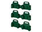 Three sets of dark-green Parkside plastic connectors are stacked vertically.