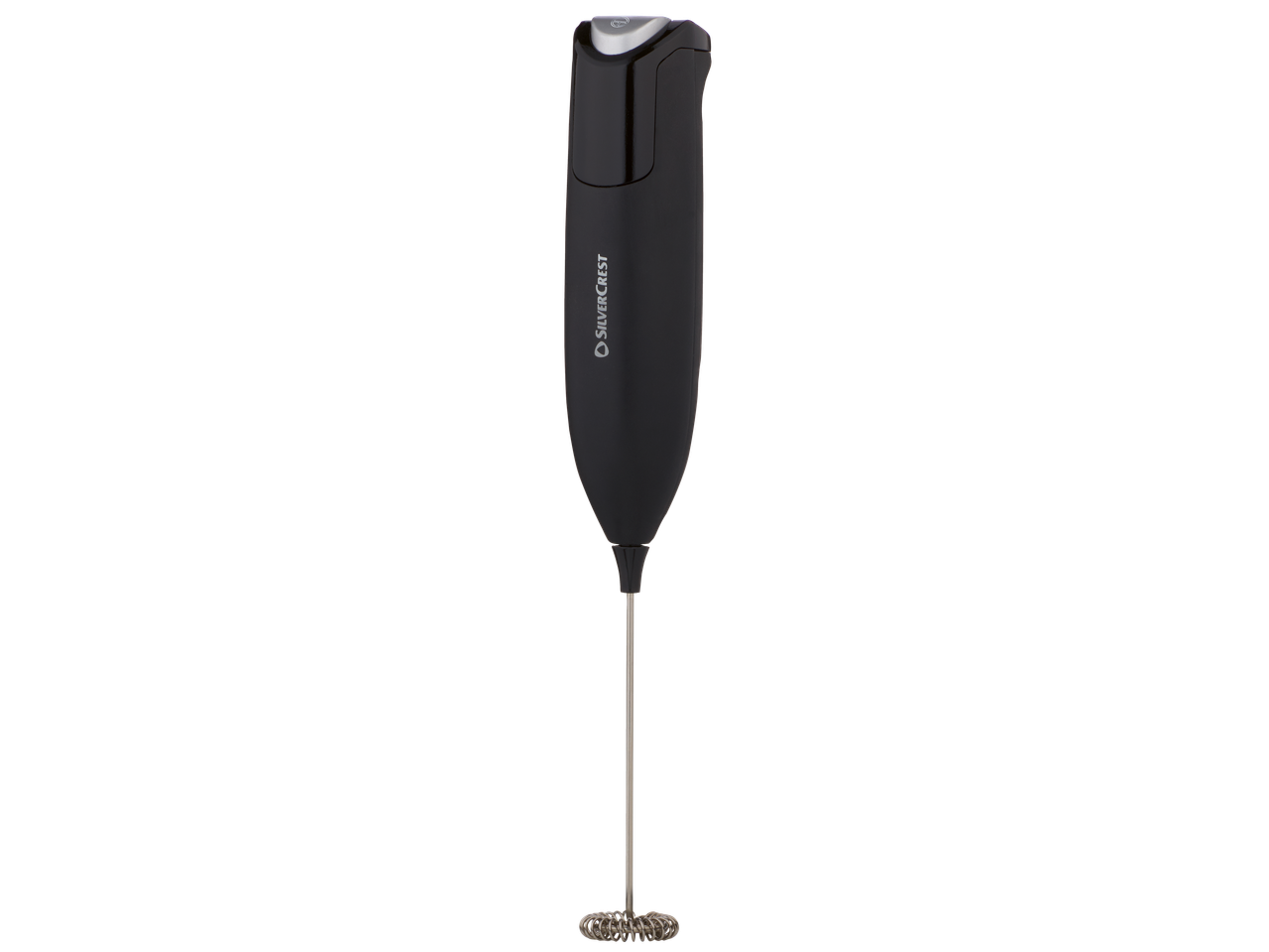 Espumador de leite preto SILVERCREST® com batedor de metal.