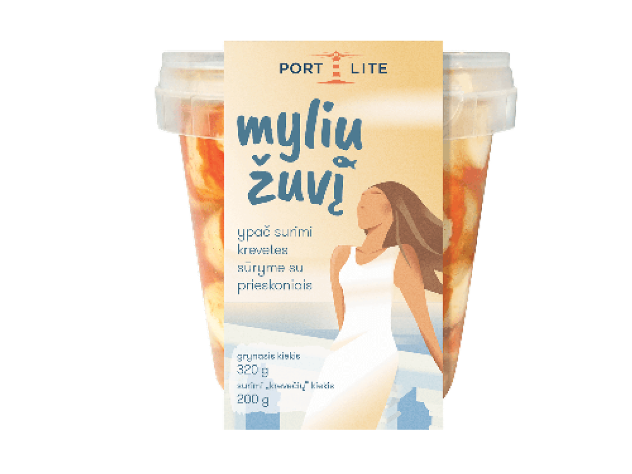 PORT LITE surimi krevetės sūryme su prieskoniais, 320g