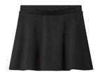 Black flared mini skirt with an elasticated waistband.
