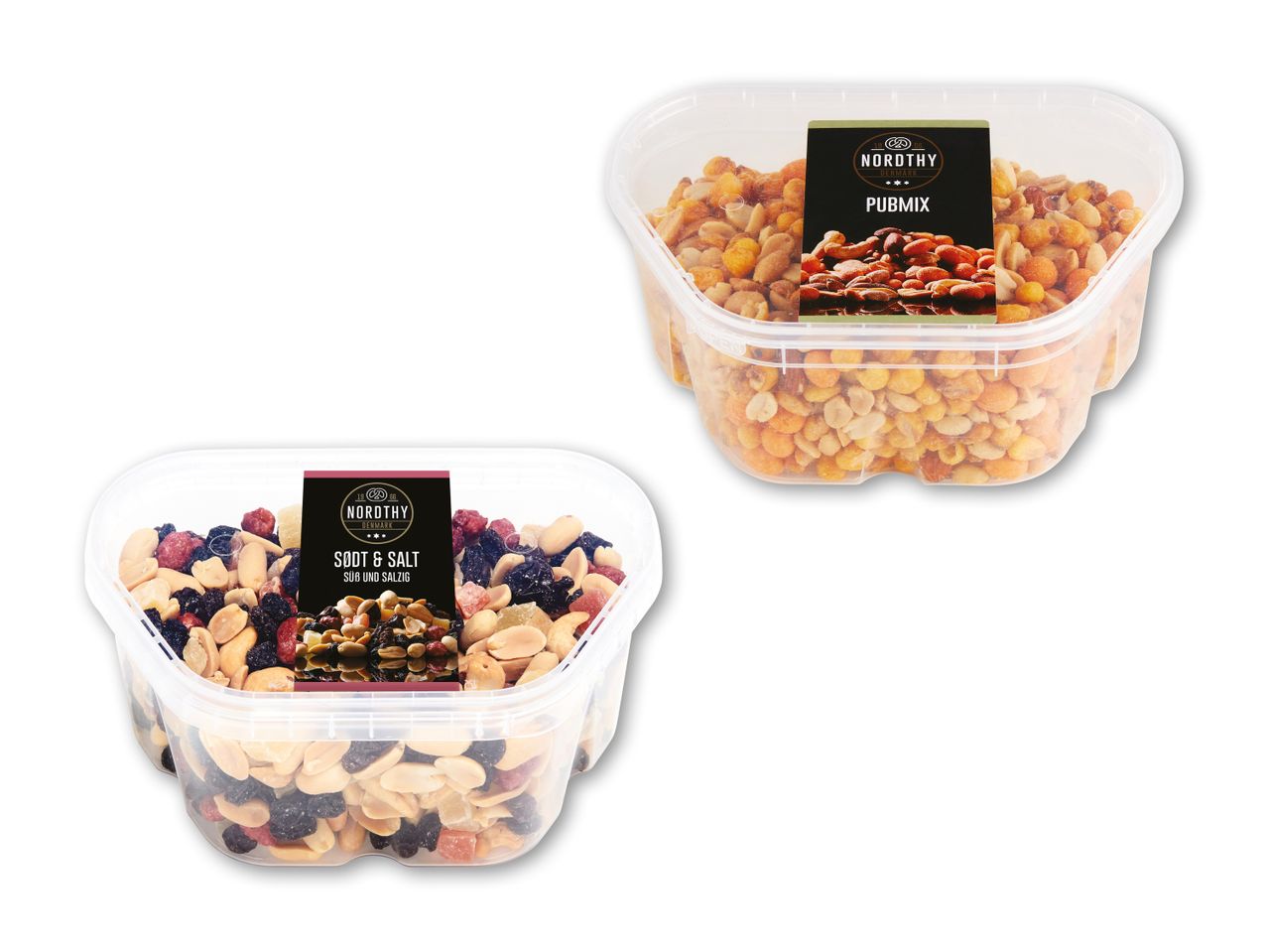 To beholdere med Nordthy snacks: Pubmix og Sød & Salt.