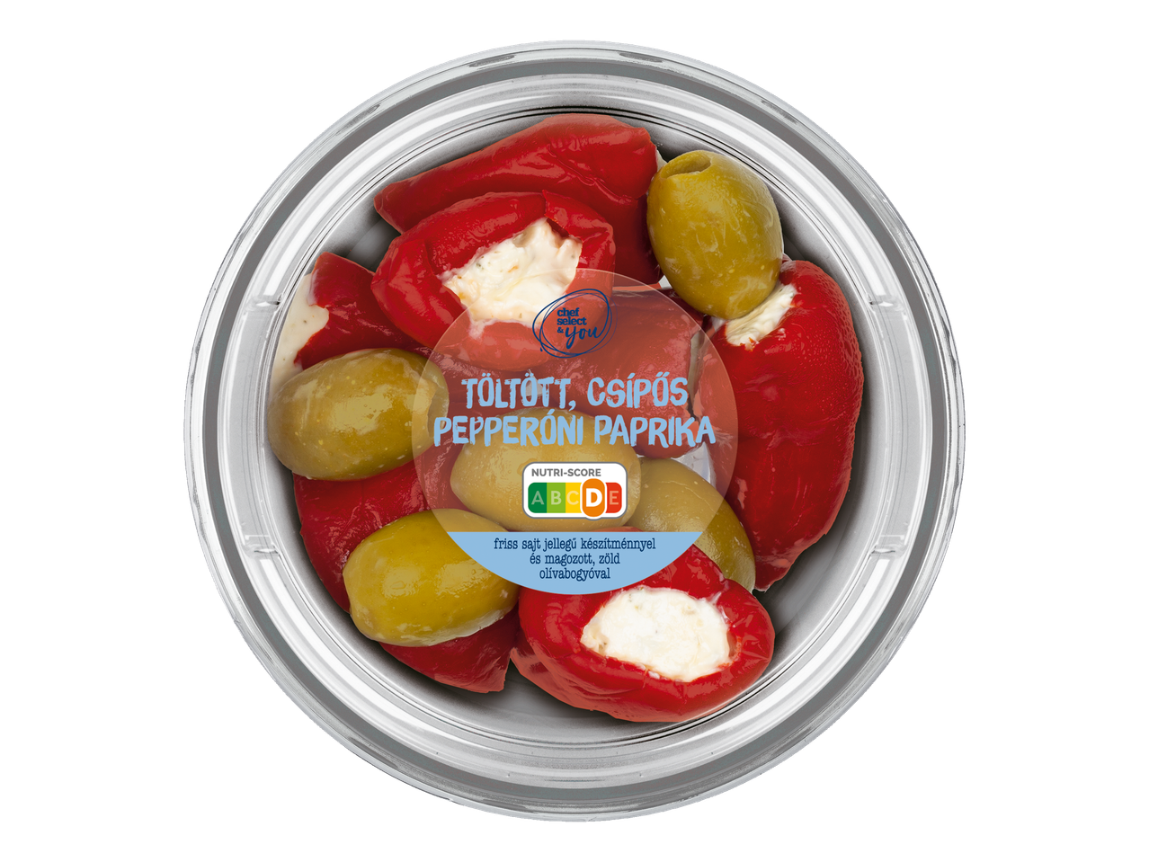 Sajttal töltött paprikák és zöld olajbogyó Chef Select & You.