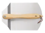 Grill Meister pizza peel: stainless steel with wooden handle.