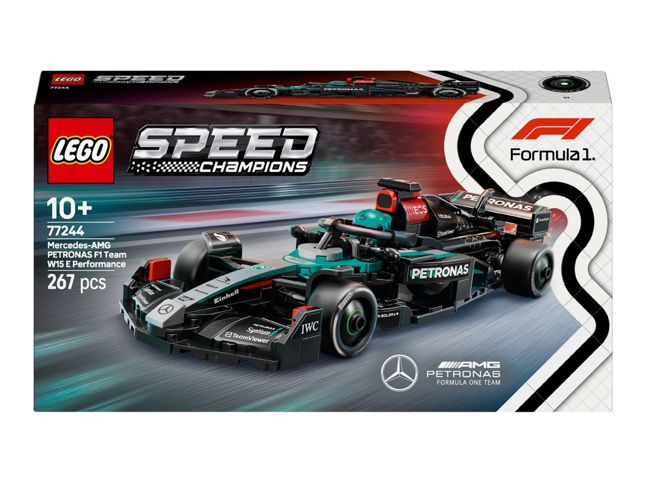 LEGO Speed Champions Mercedes-AMG Petronas Formula One Team F1 car building set.