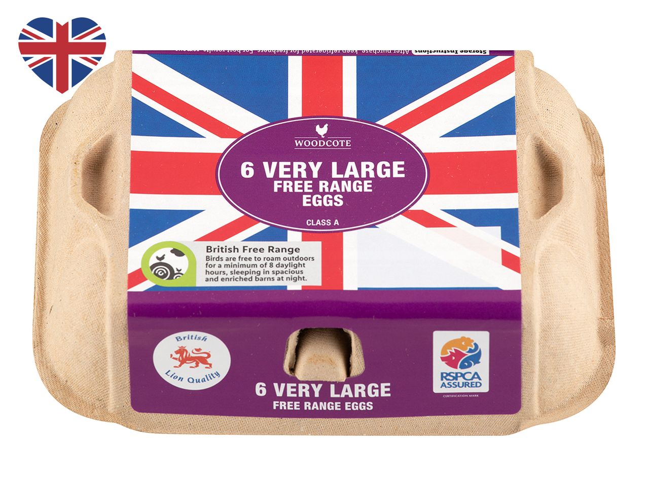 Go to full screen view: Woodcote 6 Very Large Free Range Eggs - Image 1