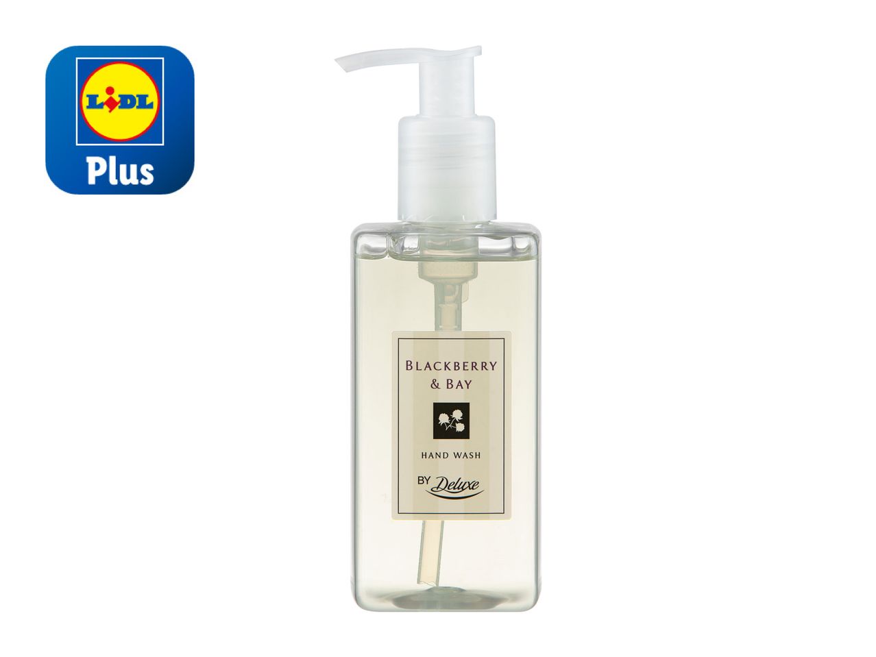 Lidl's own-brand hand wash in a clear bottle with a pump dispenser.