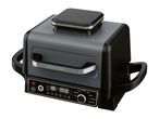 Grey and black multi-functional kitchen appliance with digital display and control knob.
