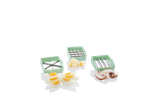 Fatiadores de ovos, queijo e cogumelos.