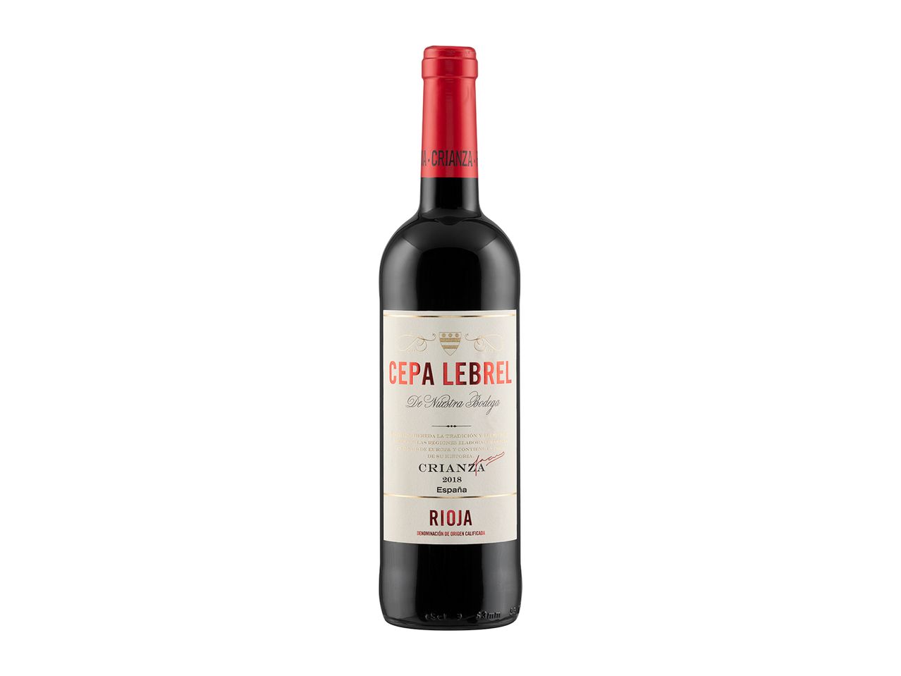 Cepa Lebrel Crianza Rioja 2018 wine bottle.