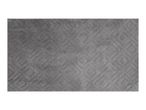 Grey rectangular rug with a raised diamond pattern