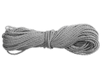 Close-up of a tightly wound coil of light grey rope, part of a Livarno Balcony/Fence Privacy Screen.
