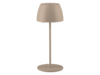 LIVARNO home uppladdningsbar LED-bordslampa i beige med rund bas.