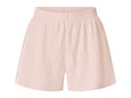 Light pink crinkled cotton shorts with an elastic waistband.