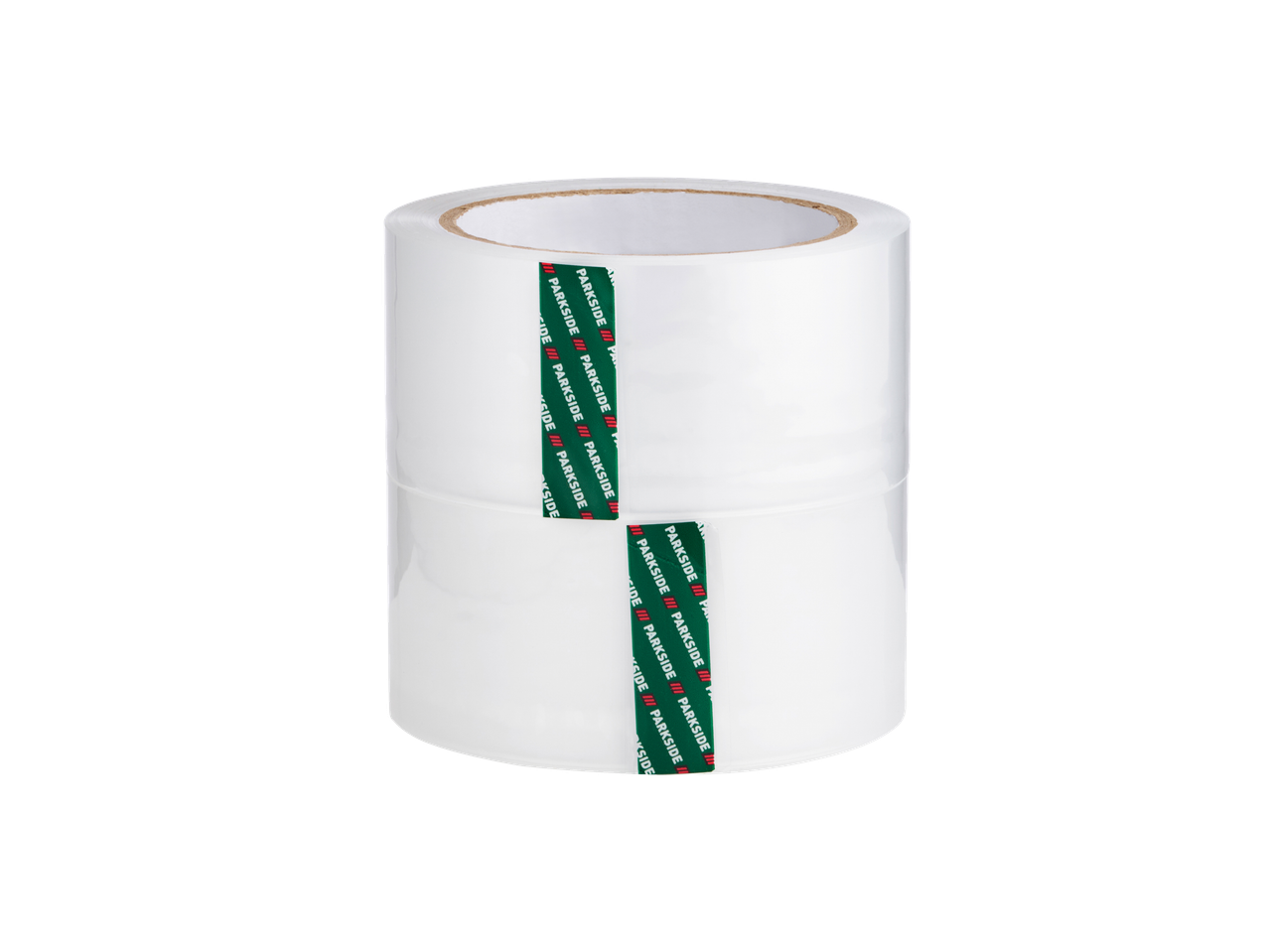 Kaks valget Parkside'i kaubamärgi teibirulli, virnastatud.