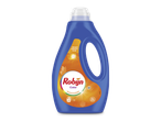 Fles wasmiddel voor gekleurde was met de tekst 'behoudt & herstelt kleur' en 'wasmiddel'.