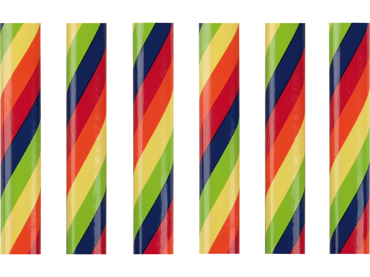 Creioane colorate cu dungi curcubeu.