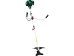 PARKSIDE® Petrol Grass Trimmer with a green engine and black cutting blade.