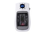 White portable electric heater with a digital display showing '25' and control buttons.