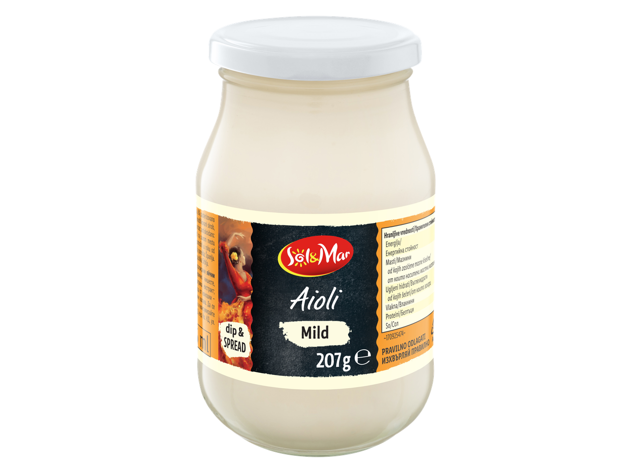 Sol&Mar Айоли Mild дип и спред в буркан, 207гр
