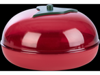 Recipiente de plástico vermelho em forma de tomate.