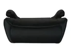 Black car booster seat with armrests, top-down view.