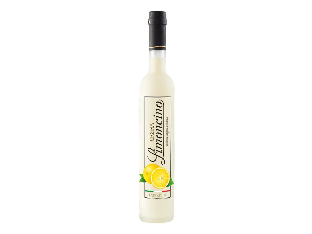 Garrafa de Limoncino Crema, um licor de limão italiano.