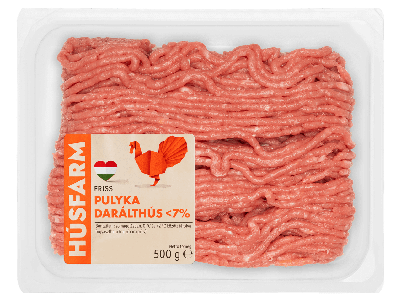 Friss pulyka darálthús tálcás kiszerelésben