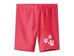 Red children's shorts with white paw prints