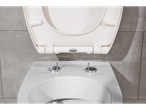 Poklopac i školjka za WC: moderan, bijeli sanitarni proizvod.