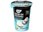 Pot de spécialité laitière saveur coco, riche en protéines et sans matières grasses.