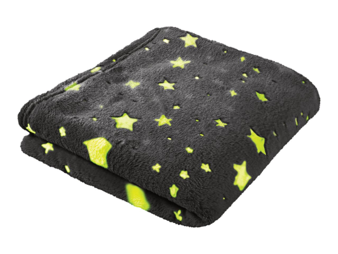 Folded gray blanket with glow-in-the-dark stars