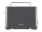 A dark grey SilverCrest toaster with a chrome handle on a white background.