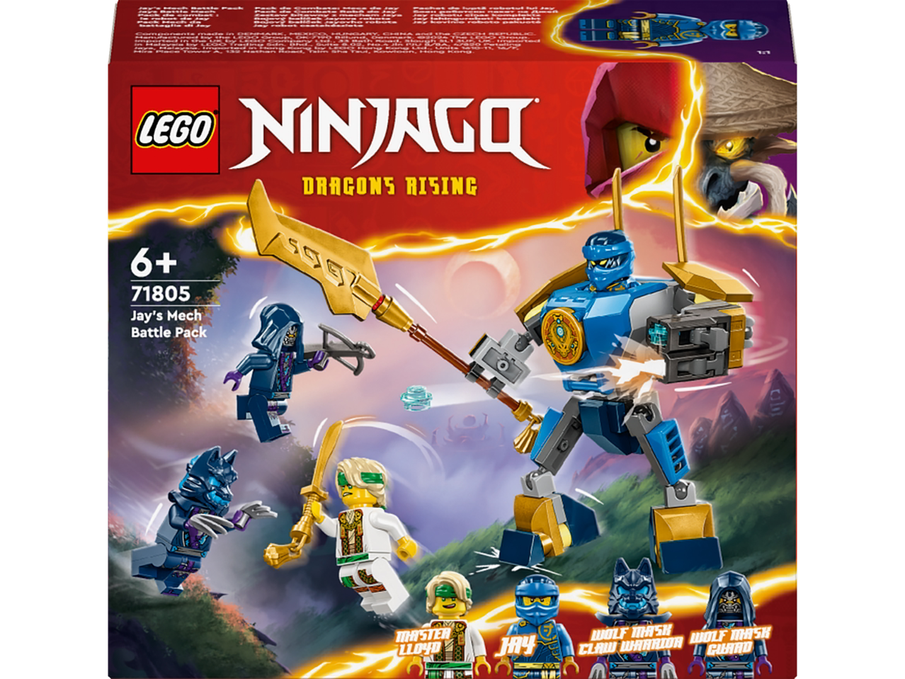 LEGO NINJAGO Dragons Rising: Jayev mehanički paket za borbu (71805).