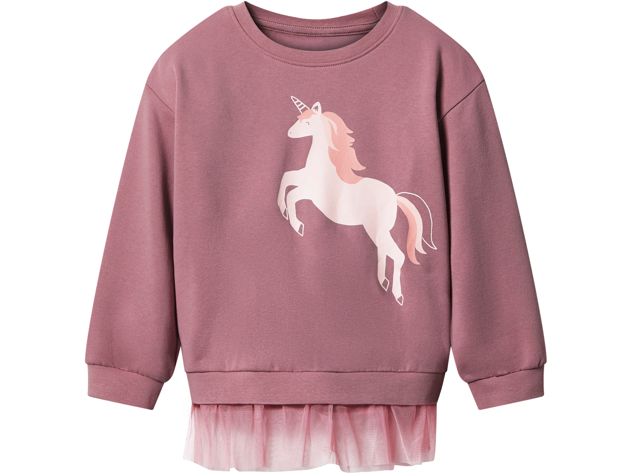 Dječja majica s otiskom jednoroga i donjim rubom od tila