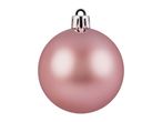 A single matte pink Christmas bauble with a silver cap and loop.